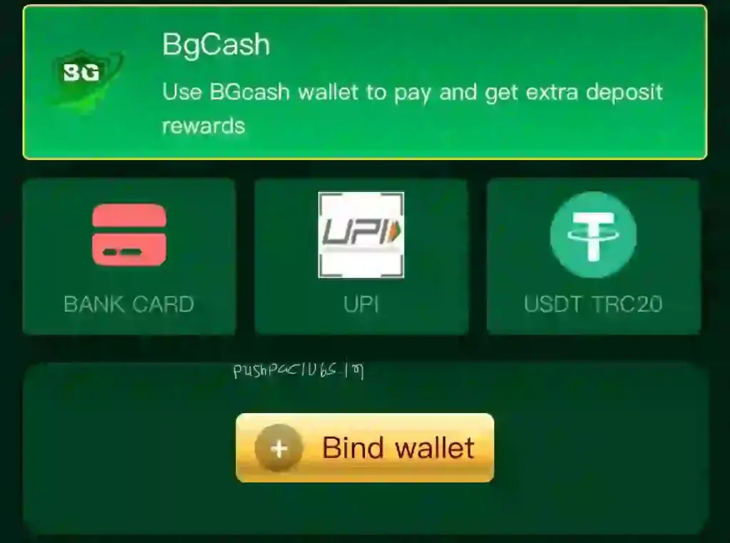 push club deposit/withdrawal